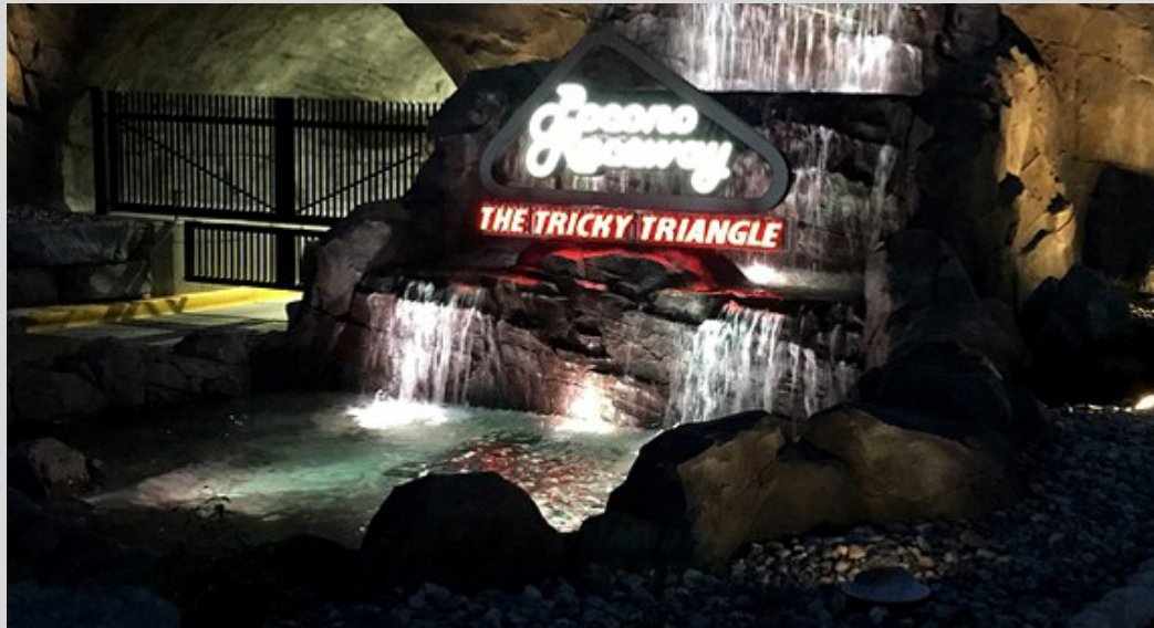 Pocono Raceway — The Tricky Triangle waterfall entrance